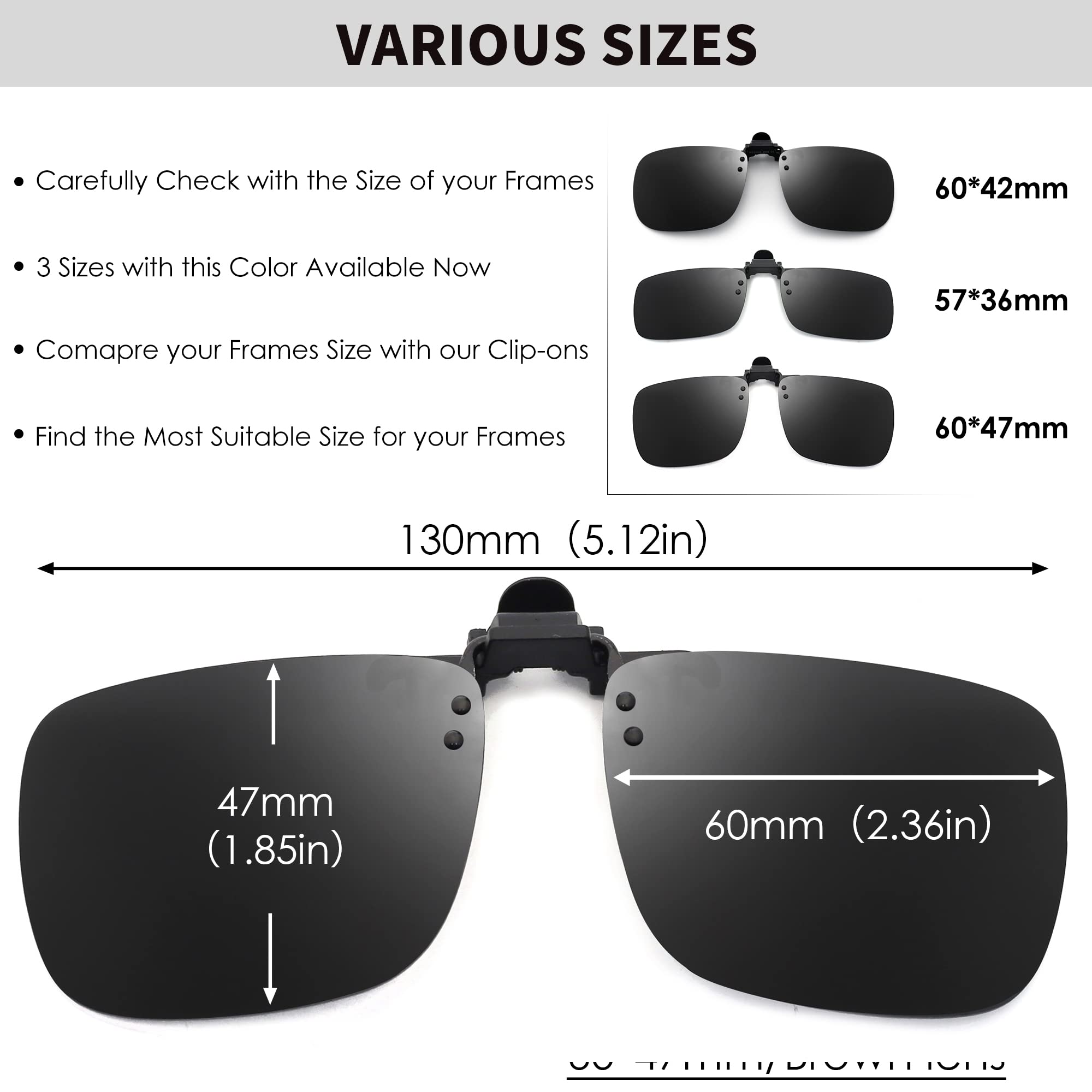 JM Clip Occhiali da Sole Polarizzata con Lenti Flip Up Senza Montatura per Occhiali da Vista…