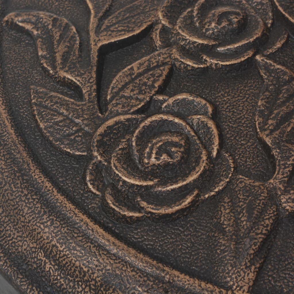 Supporto per ombrellone altamente decorativo in resina resistente alle intemperie, effetto bronzo, 9 kg, con bulloni di bloccaggio per tubo da 57 mm, include due adattatori per aste da 38 e