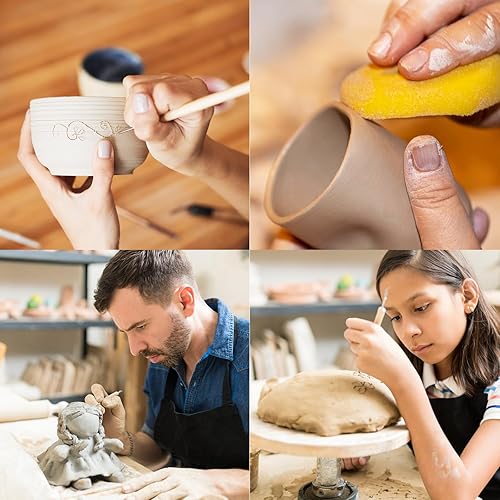 Miniatura 7 de KIDOFLY Kit profesional de herramientas de escultura de arcilla de 43 piezas, herramientas de cerámica de acero inoxidable con bolsa de