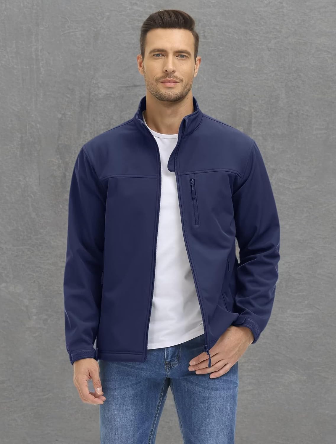 MAGCOMSEN Men's Lightweight Softshell Jacket Fleece Lined Tactical Waterproof Windbreaker Rain Jacket for Outdoor Hiking - Image 8