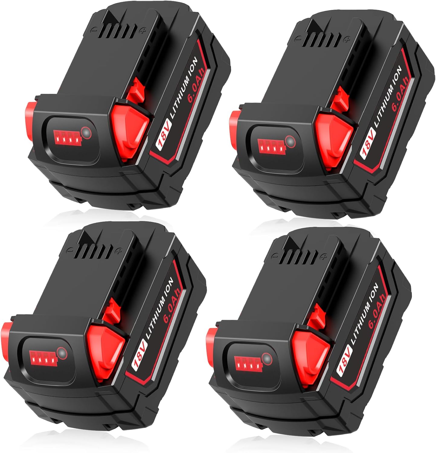 6 Pack 6.0Ah 18v Replacement for Milwaukee MK18 Battery 48-11-1850 48-11-1840 48-11-1890 48-11-1815 Cordless Tools