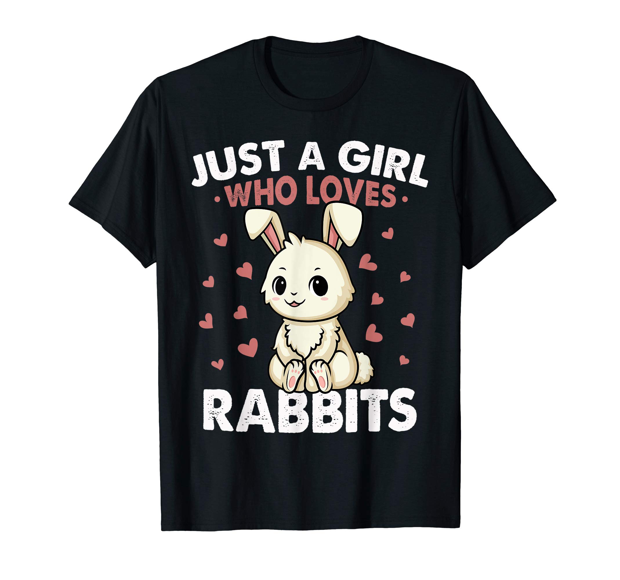 Grapheino Co. Rabbit Lovers Shirts & GiftsJust a Girl who loves Rabbits Tshirt Kids Girls Bunny Rabbit T-ShirtOEKO-TEX STANDARD 100