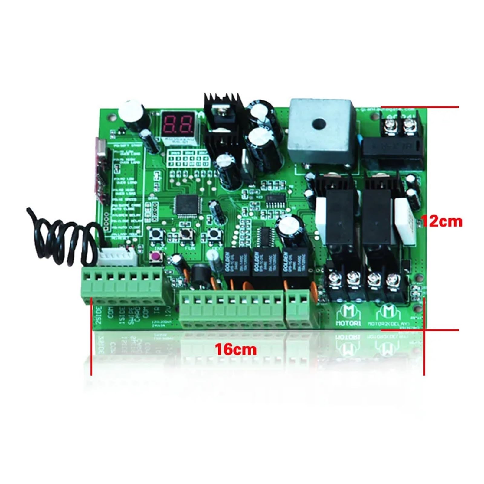 Ouvre-porte coulissant automatique, Ouvre-porte battante DC24V, unité de commande de moteur, contrôleur PCB, Circuit imprimé, carte électronique Kit système de sécurité pour portail coulissant(2 Remot