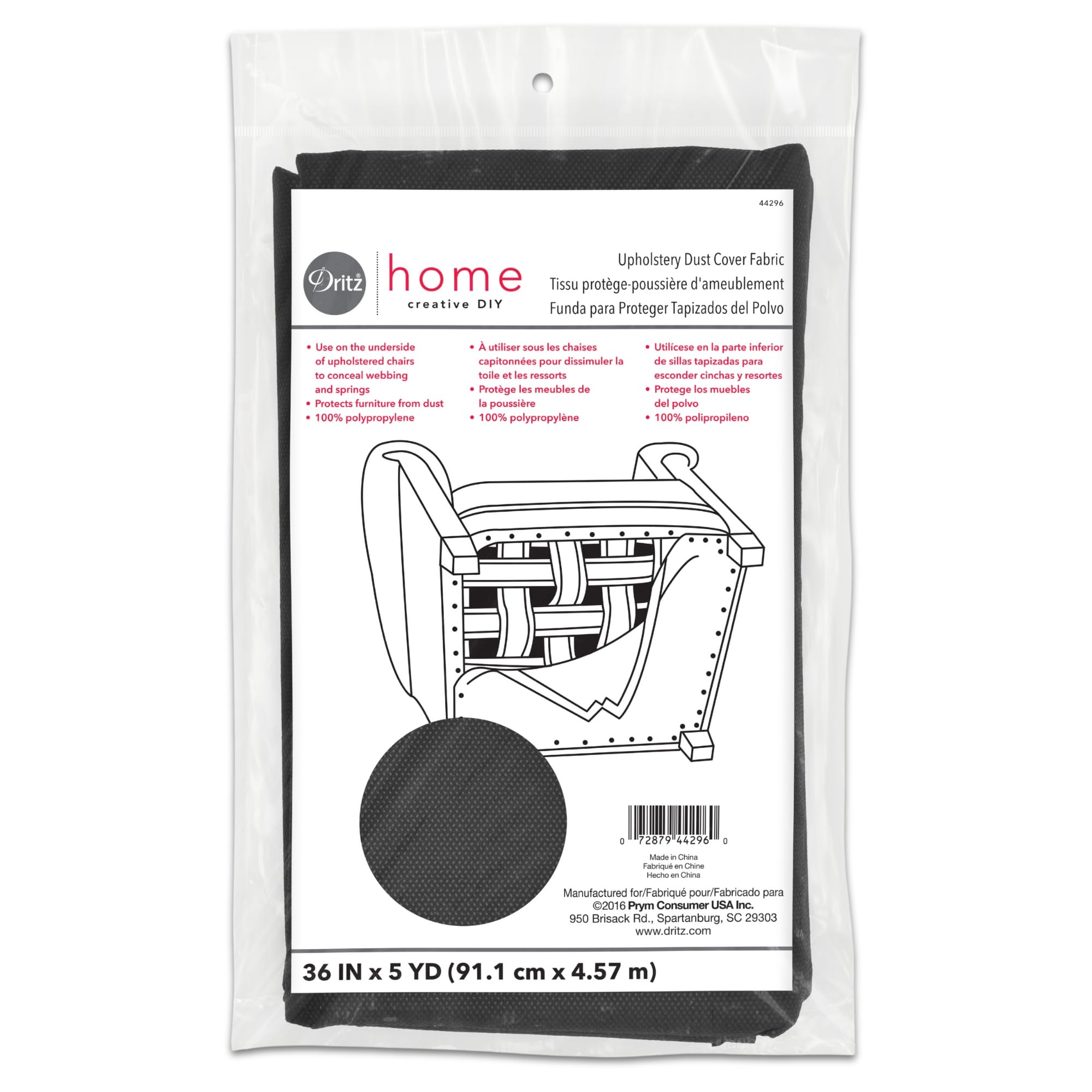 Prym Dritz Dritz Home Dust Cover Upholstery Fabric 36"X5 Yards-Charcoal