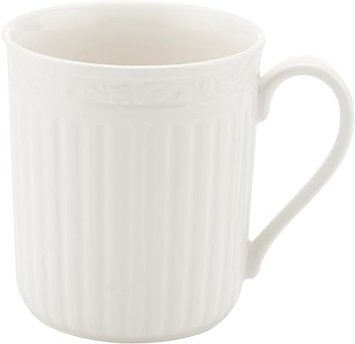 Miniatura 9 de Mikasa Italian Countryside - Juego de vajilla de 16 piezas, porcelana blanca clásica con bandas acanaladas, servicio para 4 platos llanos, platos de