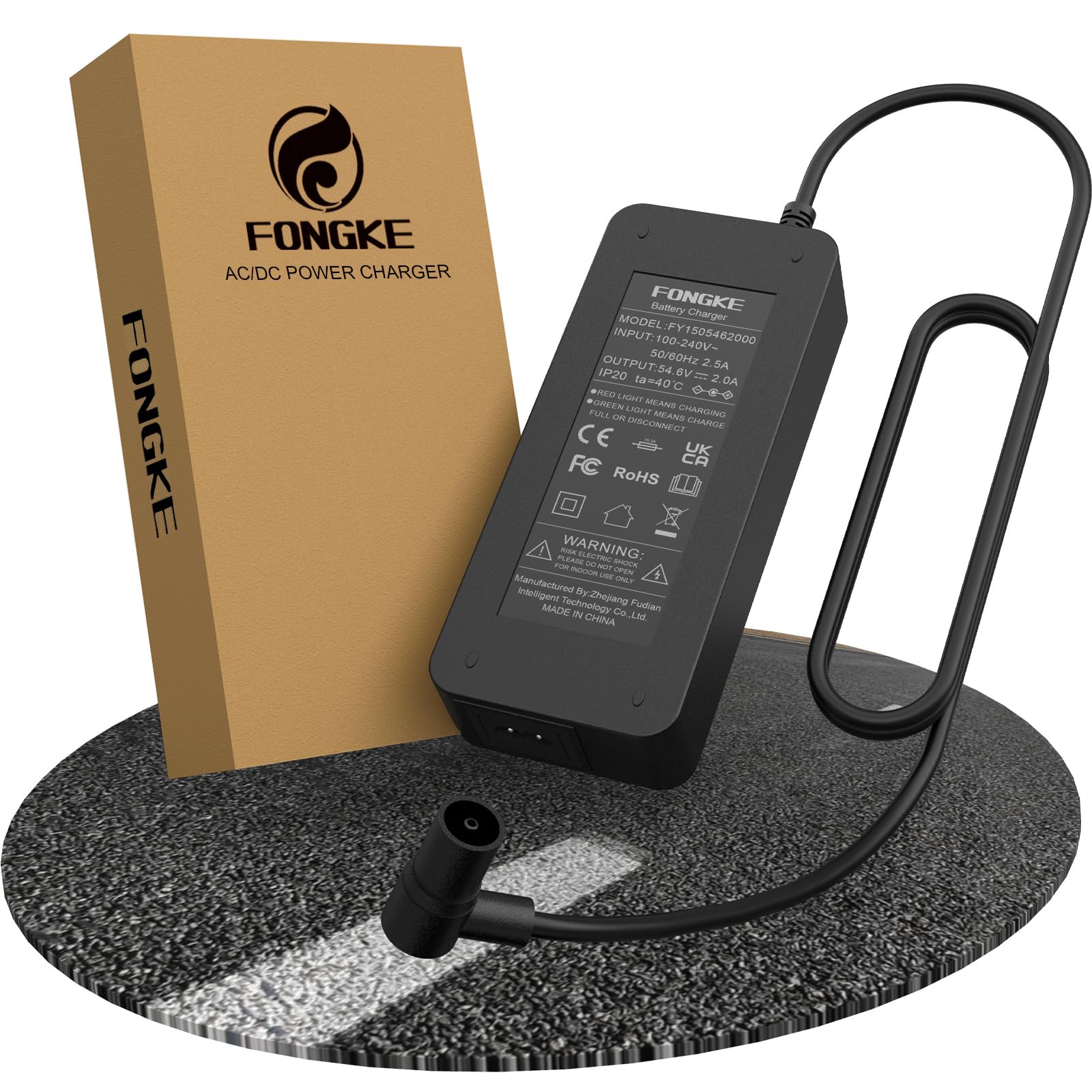 FONGKE Cargador Patinete Xiaomi, Cargador de BaterÃa Patinete para Xiaomi 4 Ultra, 4 Pro 2nd Gen, 5, 5 Pro, 54.6V 2A Cargador Patinete Electrico