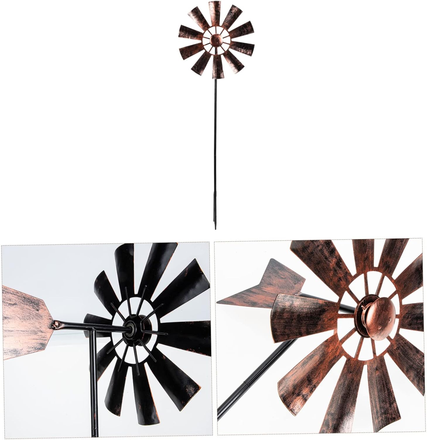 Wrought Iron Metal Windmill Garden Windmill Iron Art Stake for Garden Outdoor