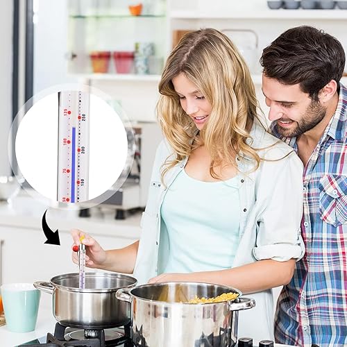 Miniatura 4 de Termómetro de acero inoxidable para freír alimentos, 2 unidades, con clip y agujero para colgar