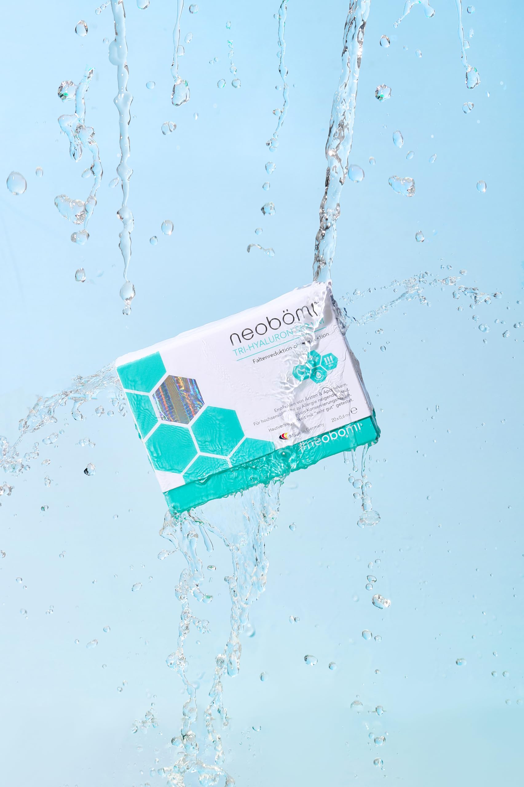 Hyaluronsäure Serum Hochdosiert - Vorratspackung 5 * 20 * 0,6ml - Hyaluron Anti-Aging Gesichtscreme gegen Falten - Natürliches Gesichtsserum - Dermatest Testsieger - Made in Germany