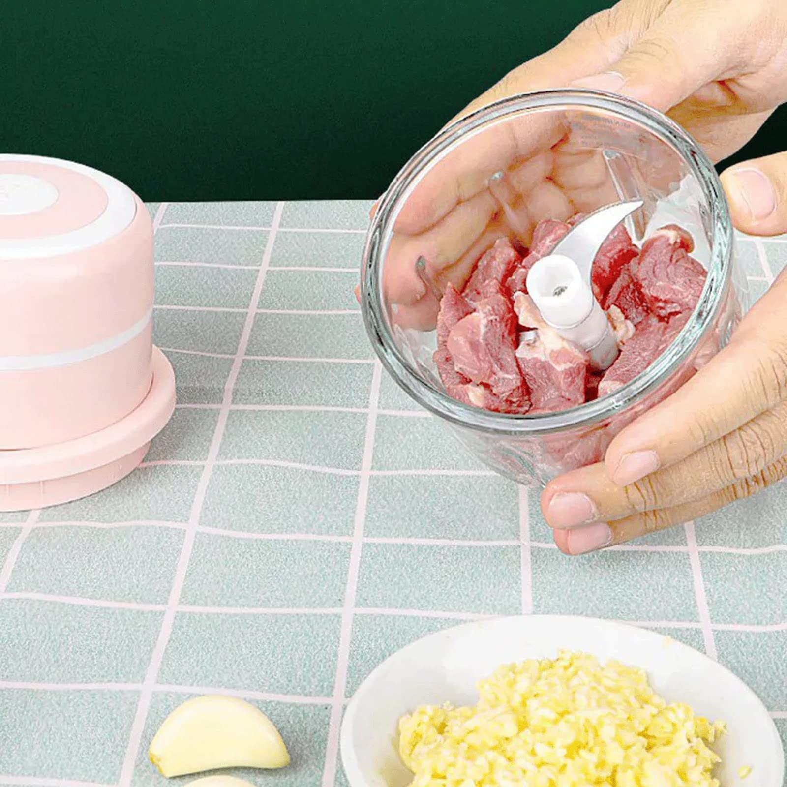 Kartoffelstampfer, 300 ml, für Gemüse, Obst, Küche, USB-Ladegerät, Zwiebel-, Ingwerschneider, Fleisch, Zerkleinerer, elektrischer Knoblauch-Pfeffer-Stampfer