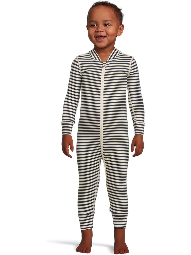 Navy Hanna Andersson Striped 2-Way Zip Sleeper in HannaSoft™ (Infant/Toddler)