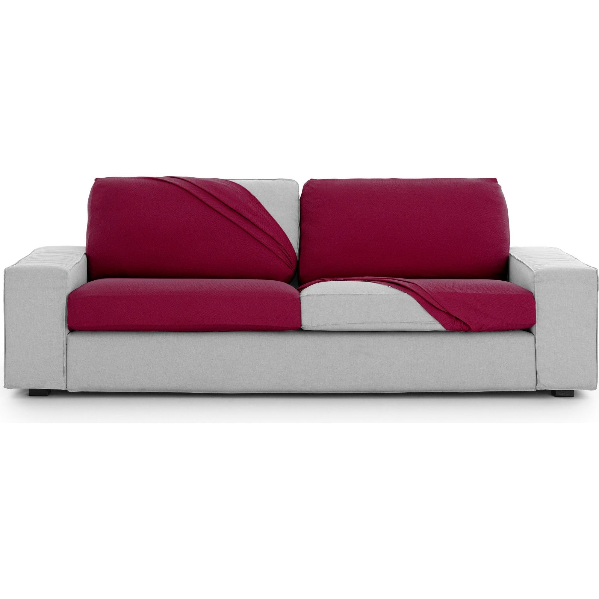 ECOMMERC3 | Seat Cover for Bi-Elastic Sofa, Size XL – Bordeaux Chair Cover, Easy to Put on and Remove with Elastic Fasteners
