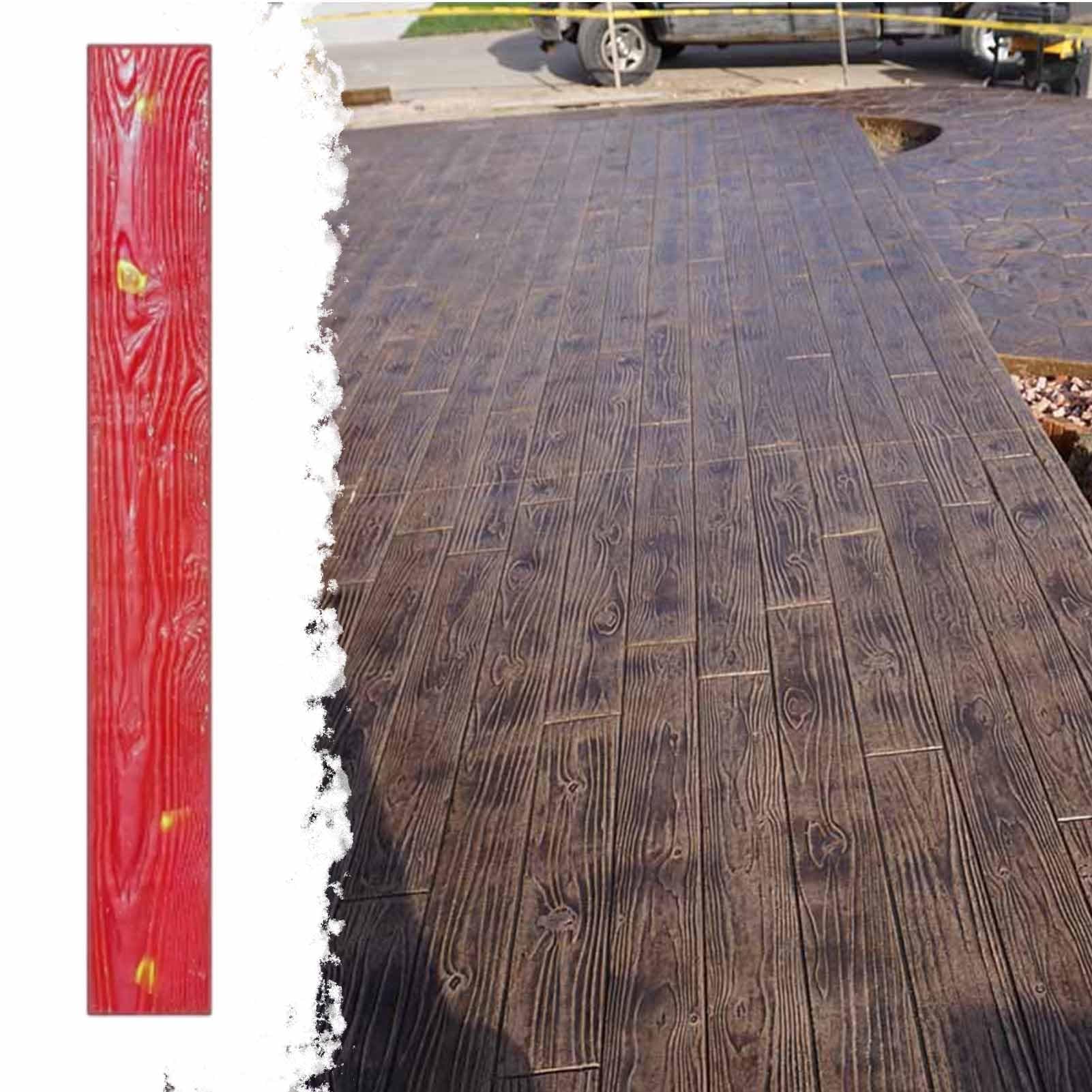 Sjdopulse A Concrete Mold Polyurethane Mat Concrete Stamp Wood Boards,Realistic Texturing Pattern Cement Imprint Mold,47.2" × 6" Rectangle Cement Floors Mat Forms (A)