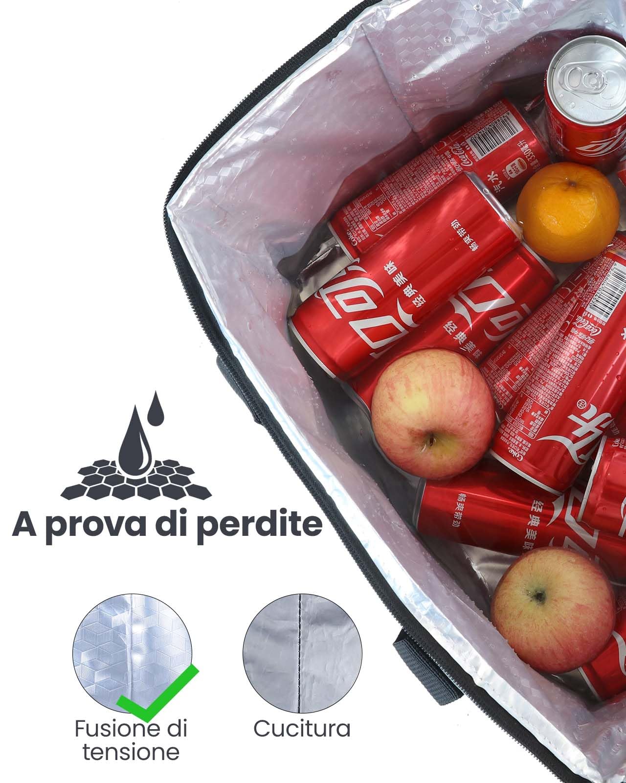 Kollea Borsa termica da 30 litri, borsa termica per il pranzo, mantiene caldo e freddo, a prova di perdite, con cinghie per il trasporto, tasche multiple, ideale per viaggi, campeggio, picnic,