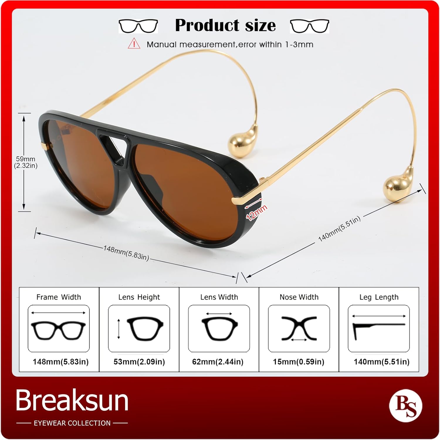 Women's Oversized Aviator Sunglasses Retro Trendy Shield Sun Glasses Big Orange lens Vintage Shades - Image 7