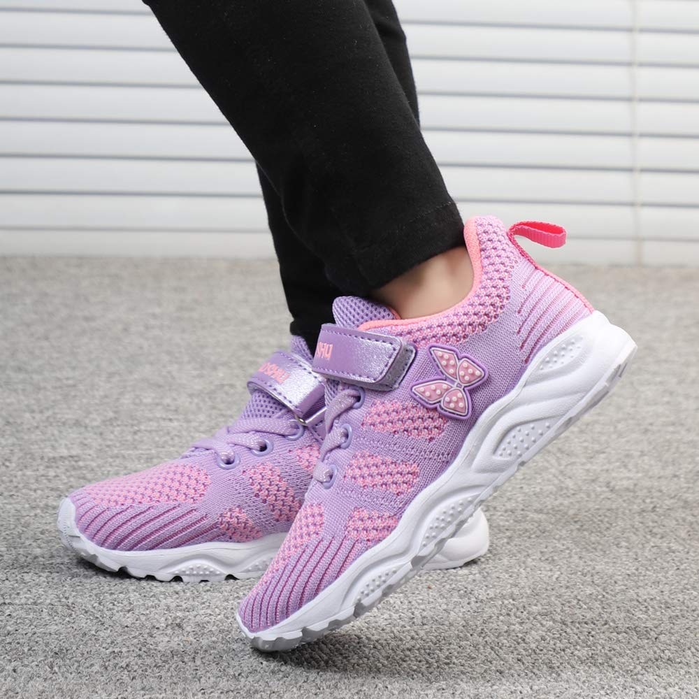 Basket Bébé Fille Chaussure de Course Garçon Sports Running Fitness Sneakers Enfant（29 EU/Violet）