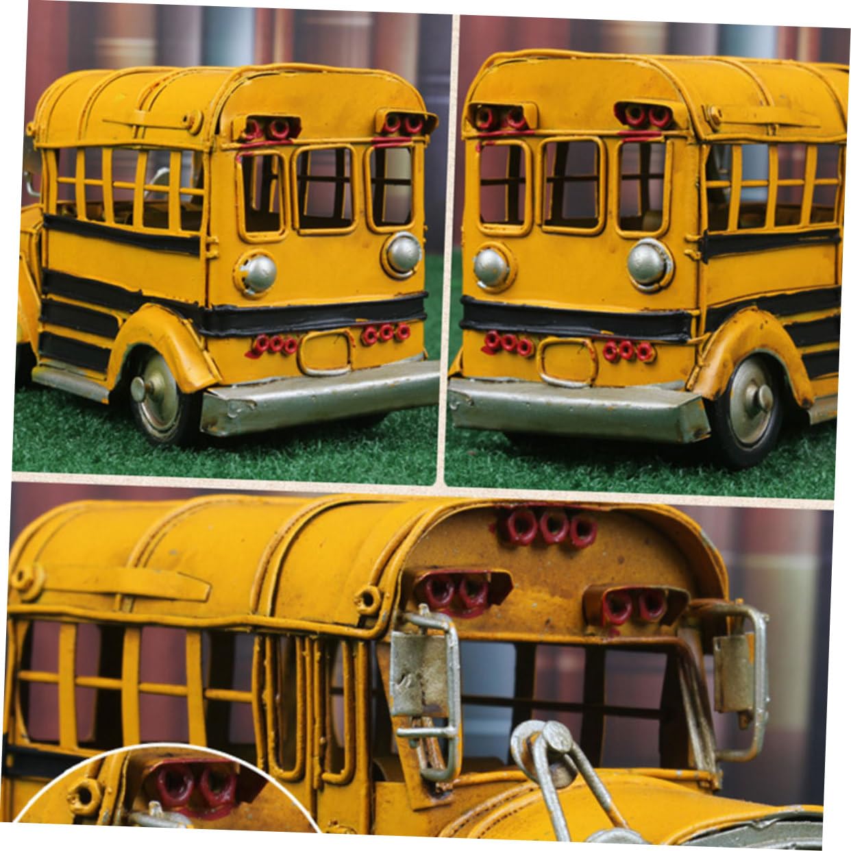Cabilock Automodell mit Detaillierter Verarbeitung Vintage aus Eisen Retro Dekoratives Oldtimer Modell und Gelb Lackierung als Einzigartiges Sammlerstück für Büro und Zuhause