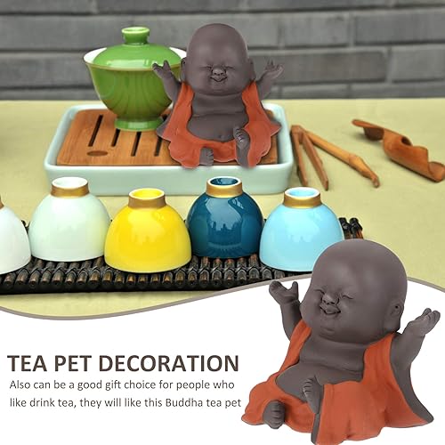 Miniatura 8 de Cool Sculpture Decorative Buddha Statue Decoration Buddah Laughing Buddah Statute Smile Buda Little Cute Small Baby Monk Figurine Decor Ornaments