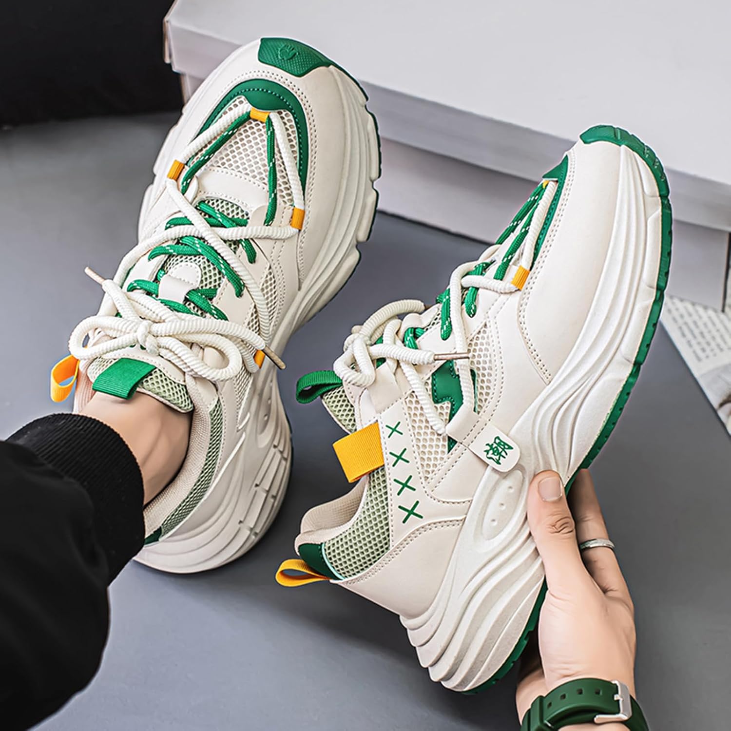 GSIGUL Men's Running Shoes Gym Cross Training Walking Tennis Shoes Athletic Fashion Sneakers Casual Sports Shoes