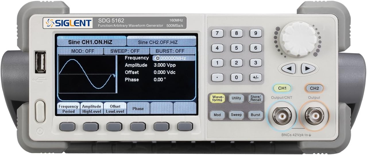 Siglent SDG5082 4.3" TFT-LCD Function/Arbitrary Waveform Generator, 116Dbc/Hz 2Ppm High Frequency, 2 Channels