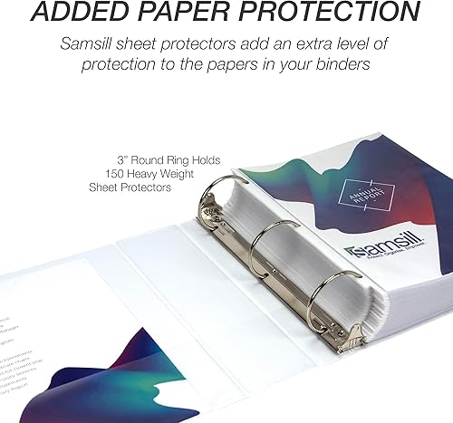 Vista 79 de Samsill Durable - carpeta negra redonda de cartón, Blanco