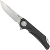 CRKT Seismic EDC Folding Pocket Knife: Heavy Duty Everyday Carry, Satin Blade, Flipper Open, Deadbolt Button Lock, IKBS Ball Bearing Pivot, G10 Handle, Deep Carry Pocket Clip 5401