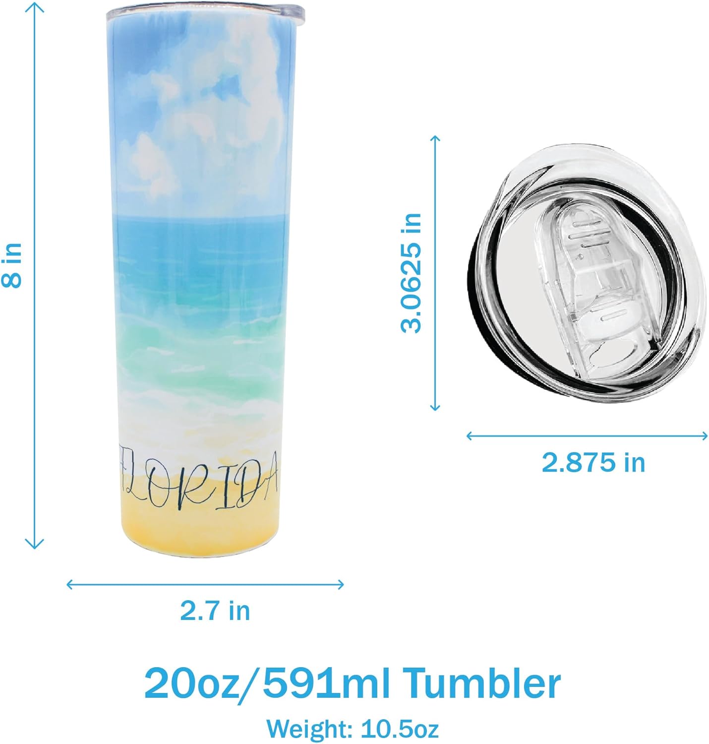 AVITO Personalized Beach Tumbler - Stainless Steel - Gift for Beach Vacation - Girls Trip Tumbler - Image 2