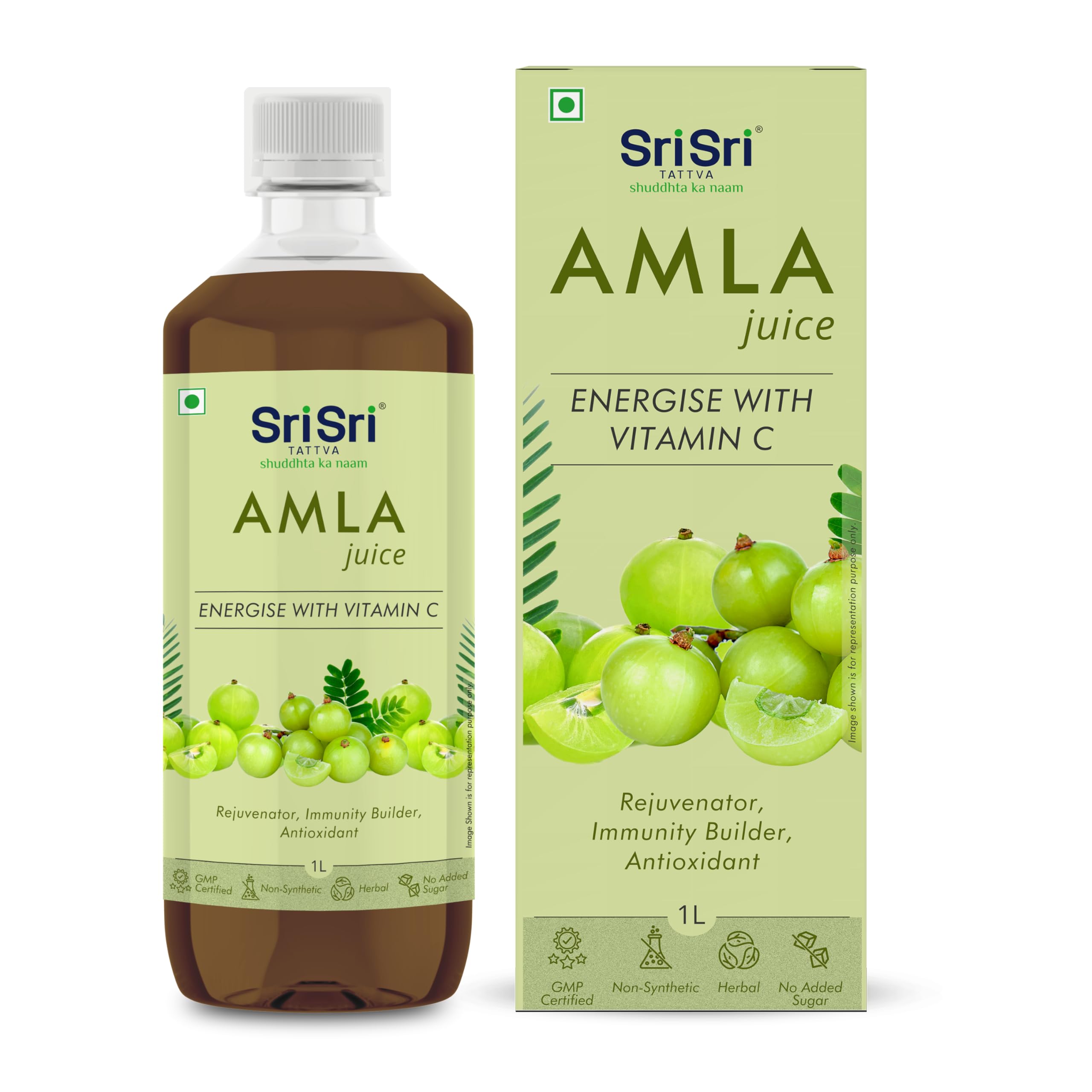 Sri Sri Tattva Shuddhta Ka Naam | Amla Juice | Herbal & Pure | Rich in Vitamin C | Naturally boosts Immunity | 1 L (Pack of 1)