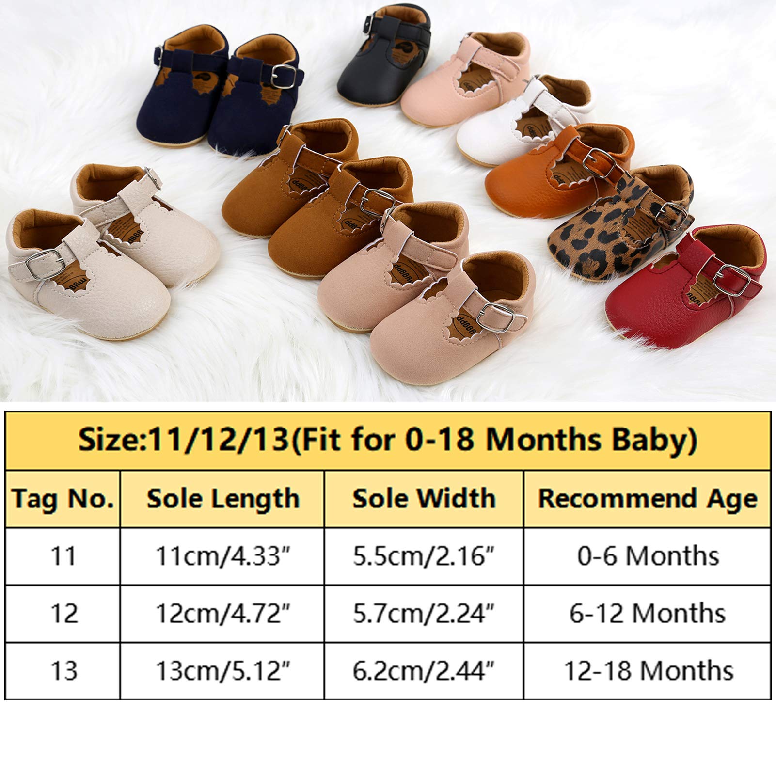 RVROVIC Neonata Mocassini Principessa Mary Jane Abiti piatti Scarpe Premium Leggero Morbido Sole Presepe Scarpe Bambino Scarpe
