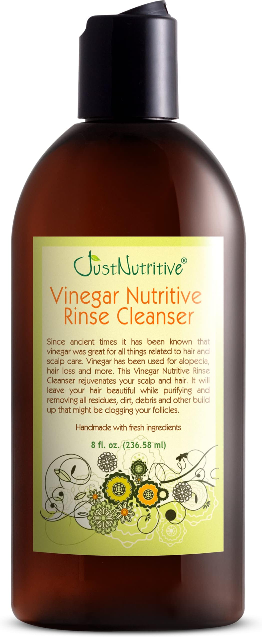 Vinegar Nutritive Rinse | Natural Hair Care to Revitalize Hair and Scalp | Prevents Hair Loss | Just Nutritive | 8 Oz