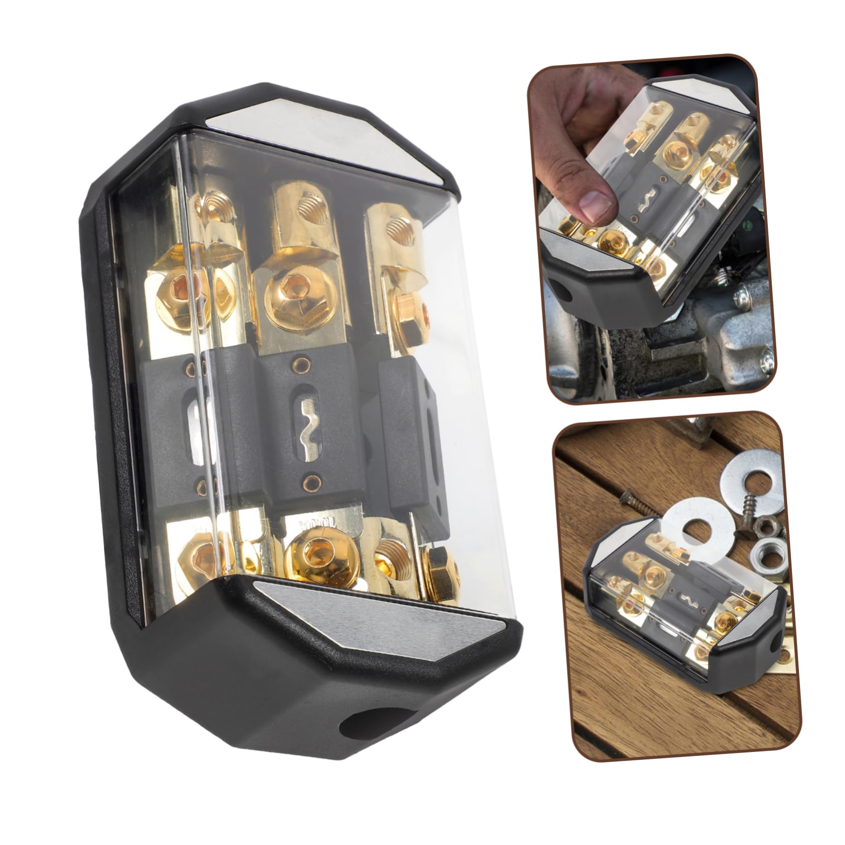 PartyKindom Portafusibili Per Amplificatore Auto Blocco Fusibili Audio Per Auto Blocco Fusibili Vie Per Impianto Audio Automobilistico