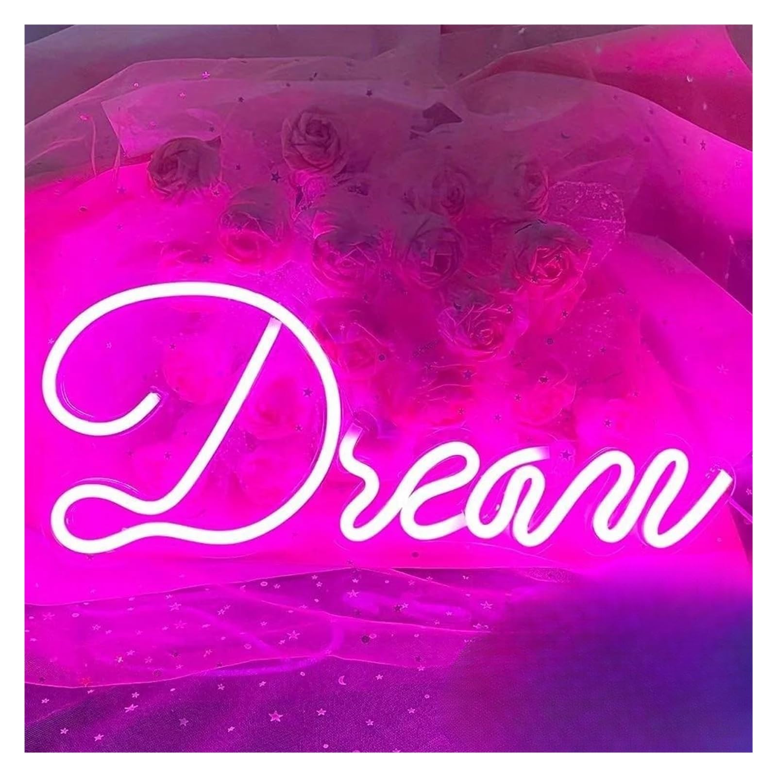 LEMST Sign Lamp Dream Neon Sign, USB Powered with Dimmable Switch, Bedroom, Wedding Coffee Shop Wall Art Decor 40x20cm