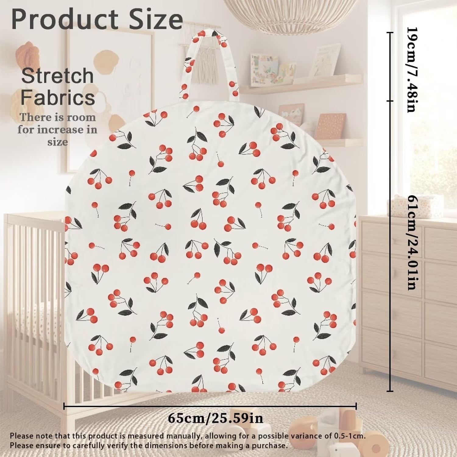 2 Pieces Cherry Newborn Lounger Cover, Removable Washable Portable Soft Comfortable Infant Lounger Baby Floor Seat Protector for Baby Boys Girls Playing Sleeping