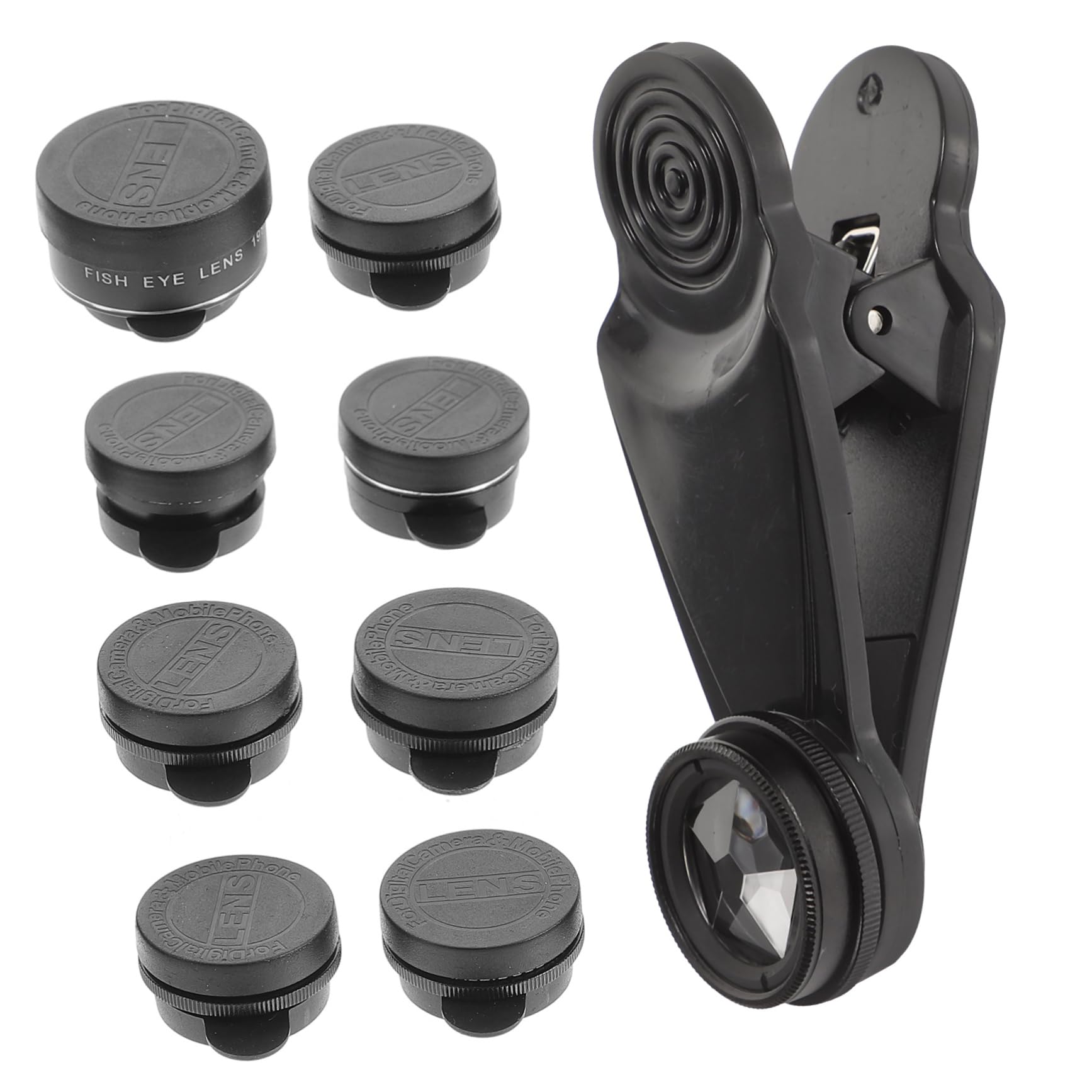 Uonlytech Lentes para Cámara De Teléfono Móvil Lente Gran Ojo De para Fotos y Videos Smartphone Color Negro