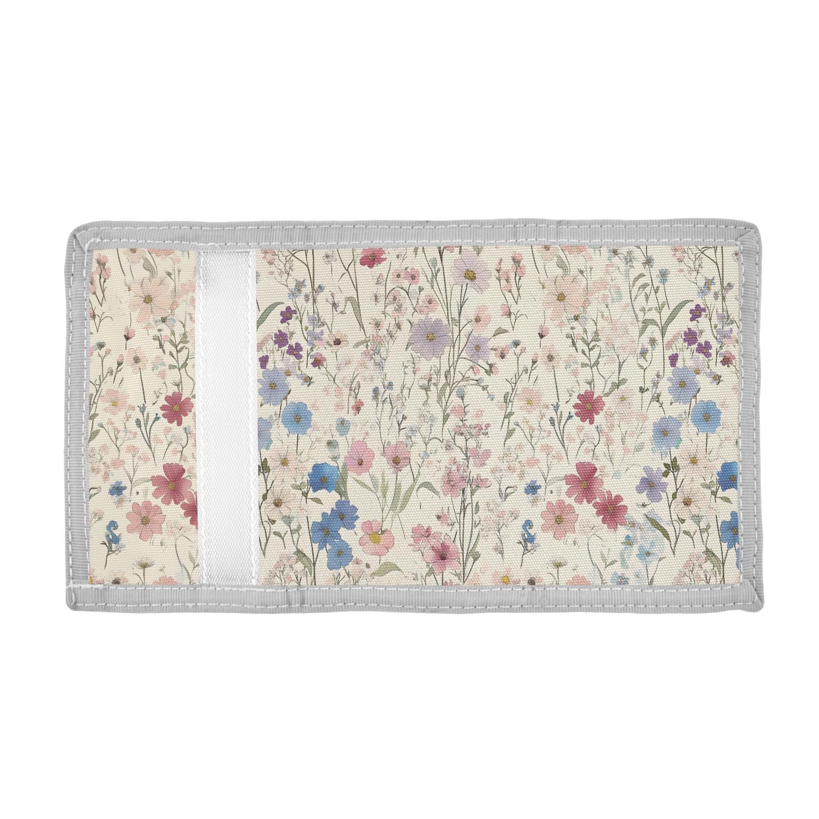 FOLIOSA Kids Wallet for Boys Girls Pale Floral Print Youth Wallet with Zipper Pocket Card Holders, Novelty Wallet 4.9×2.9 in