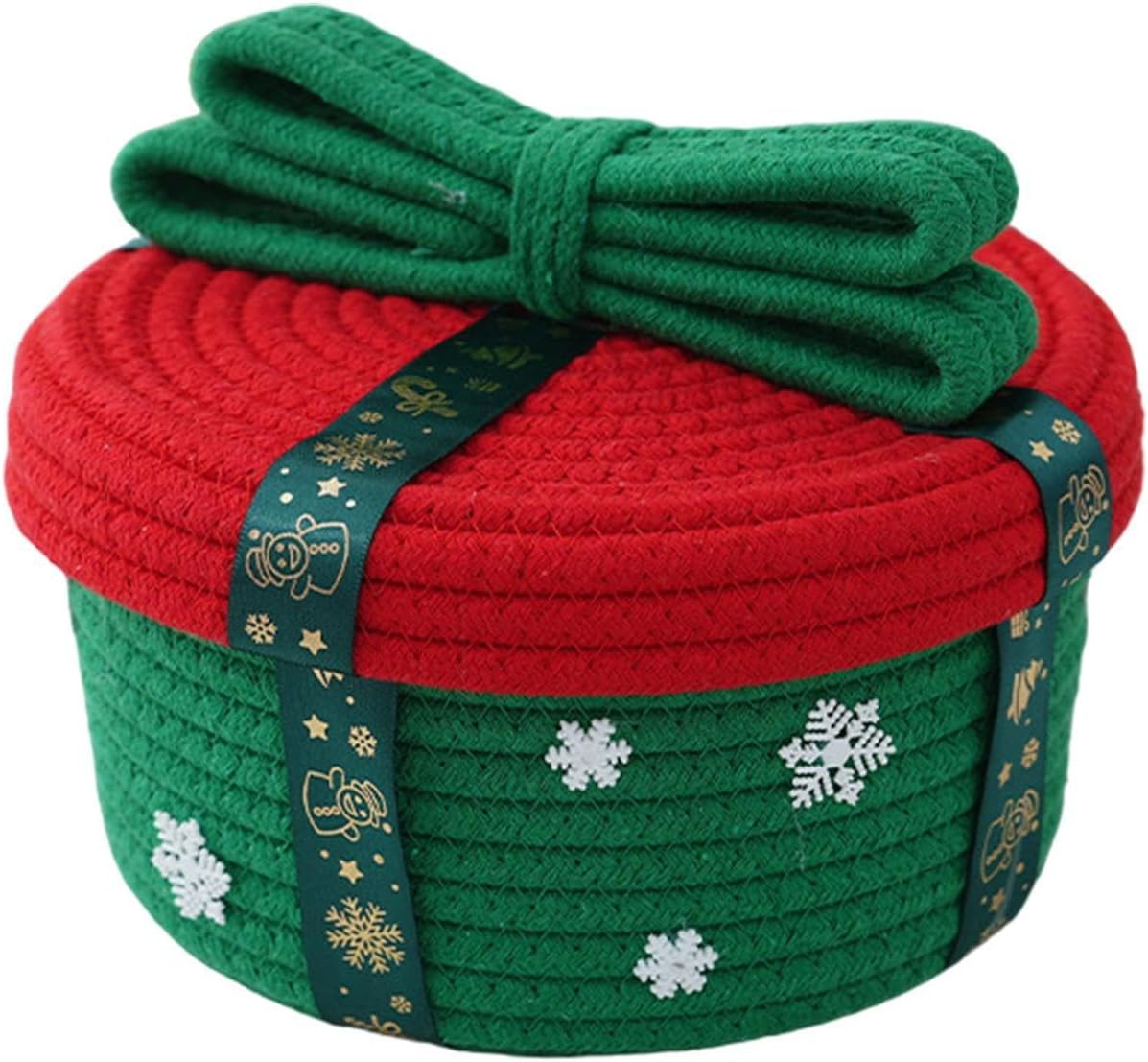 クリスマスバスケット コットンロープバスケット かわいいホルダー 棚バスケット デスクトップ 雑貨 収納 バスケット 玄関 寝室 ク