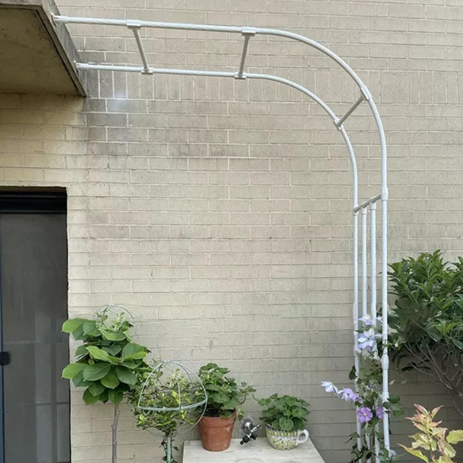 Pół boczny łuk ogrodowy róża krata do roślin pnących, pergola ogrodowa na zewnątrz do kwiatów winorośli