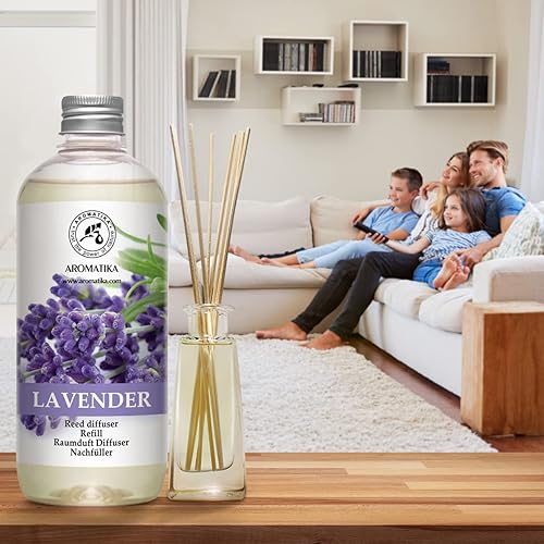 Miniatura 3 de Recambio difusor de varillas lavanda con aceite esencial de lavanda, 34 onzas líquidas, 2 x 16.9 fl oz, repuesto para difusor de varillas de aceite