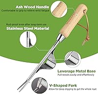 Vista 3 de WORKPRO Herramienta extractora de malezas, base de palanca de metal y horquillas en forma de V para una fácil eliminación de malezas y excavación