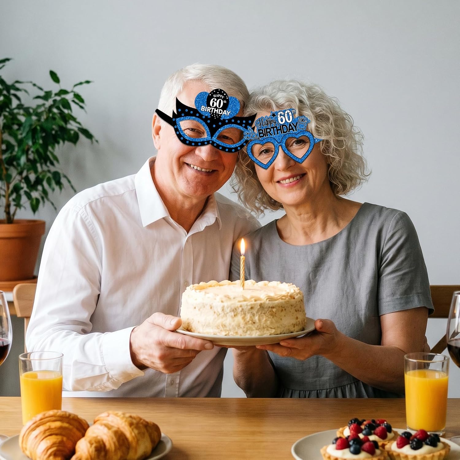 Turypaty 1966 60th Birthday Paper Glasses Photo Props Decorations Supplies