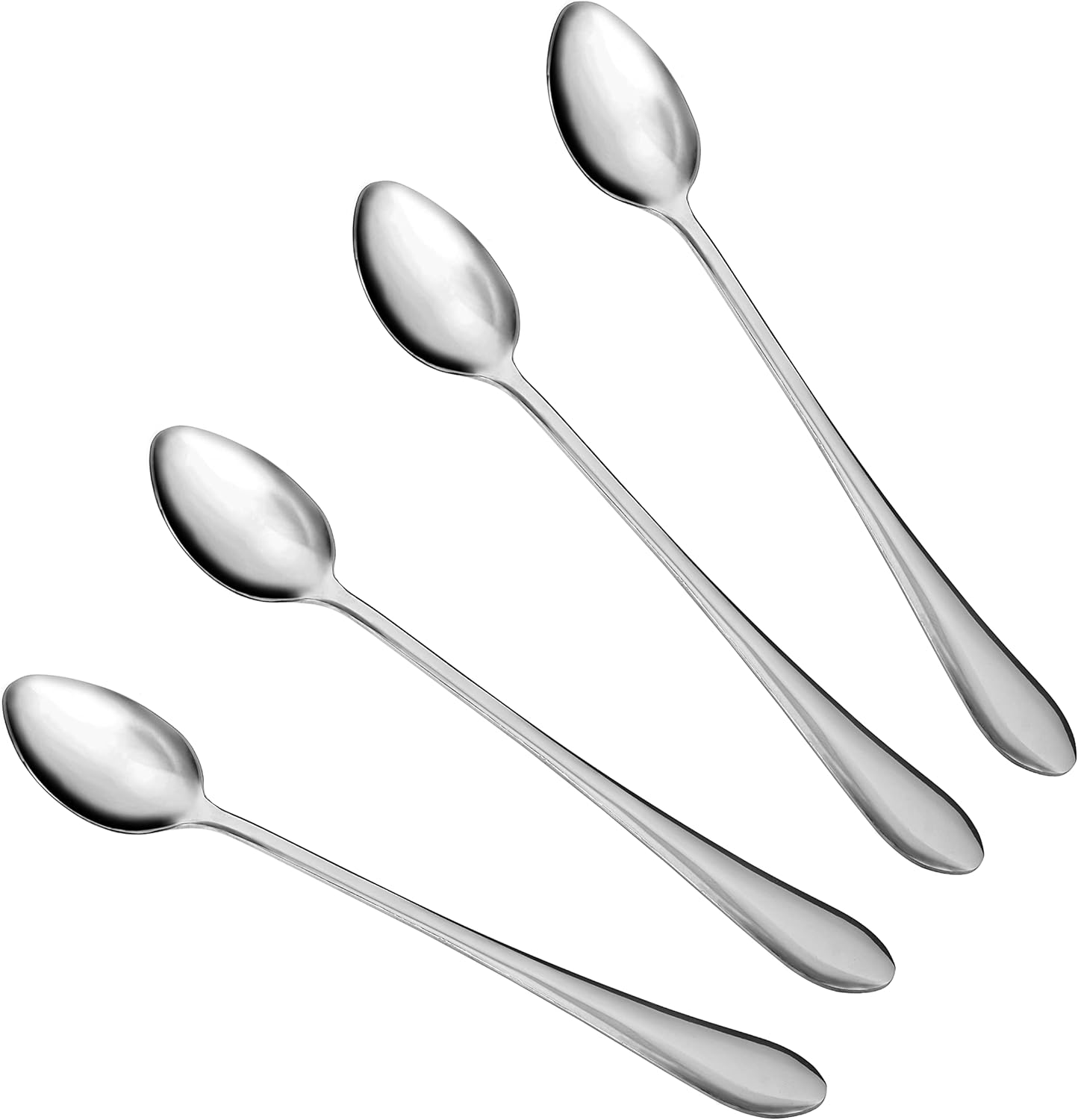 Qtlines Latte Coffee Spoons Set of 4 Long Handle Tea Spoons in Fine