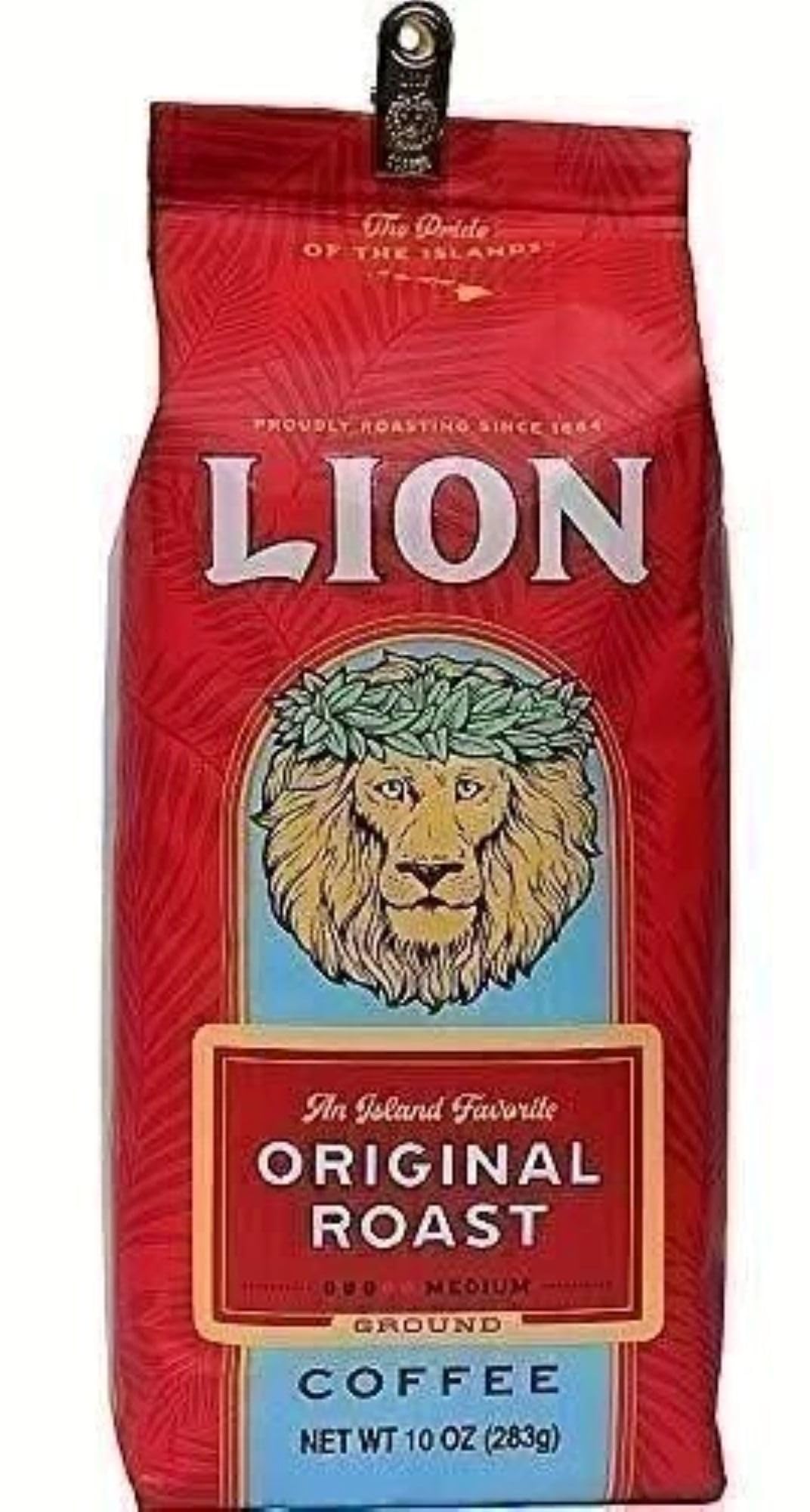 Lion Coffee, Original, Medium Roast, Ground, 10 Ounce Bag