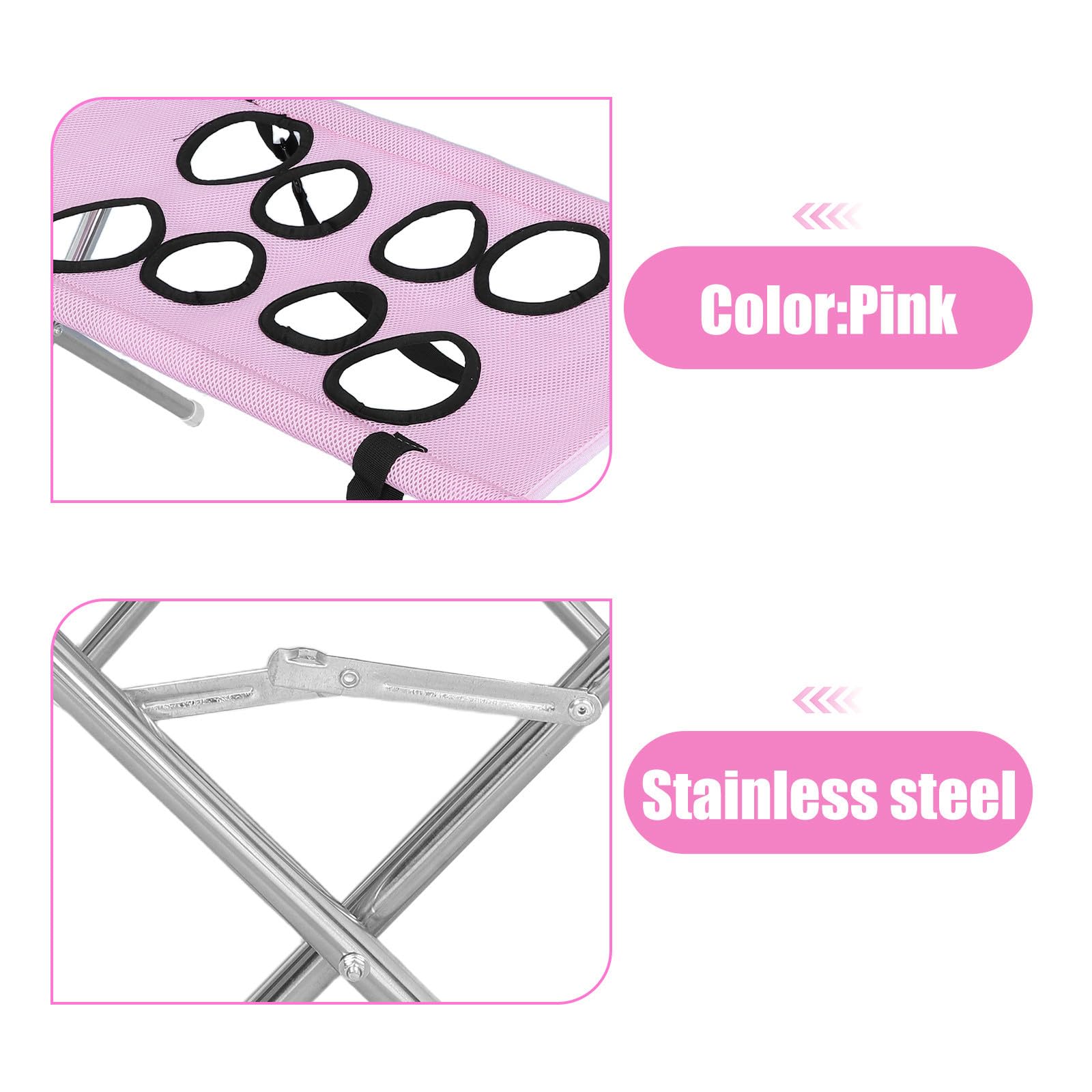 SHINEOFI Tragbare Haustierpflege-hängematte mit Gestell (rosa)