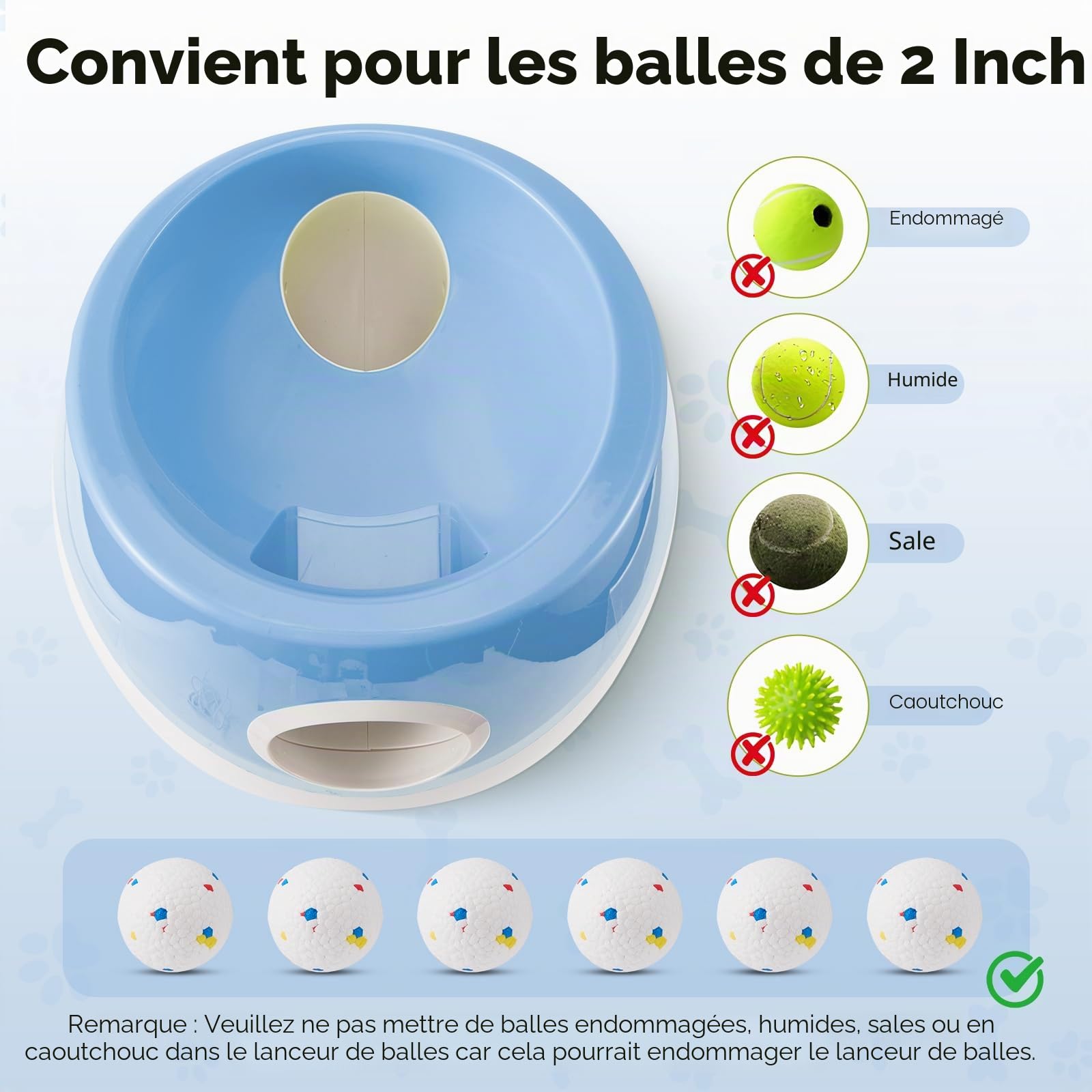 Lanceur De Balle pour Chien,3 Niveaux Distance,avec 6 Balles De Tennis | Rechargeable, Lanceur De Balle Automatique pour Intétieur &Extérieur