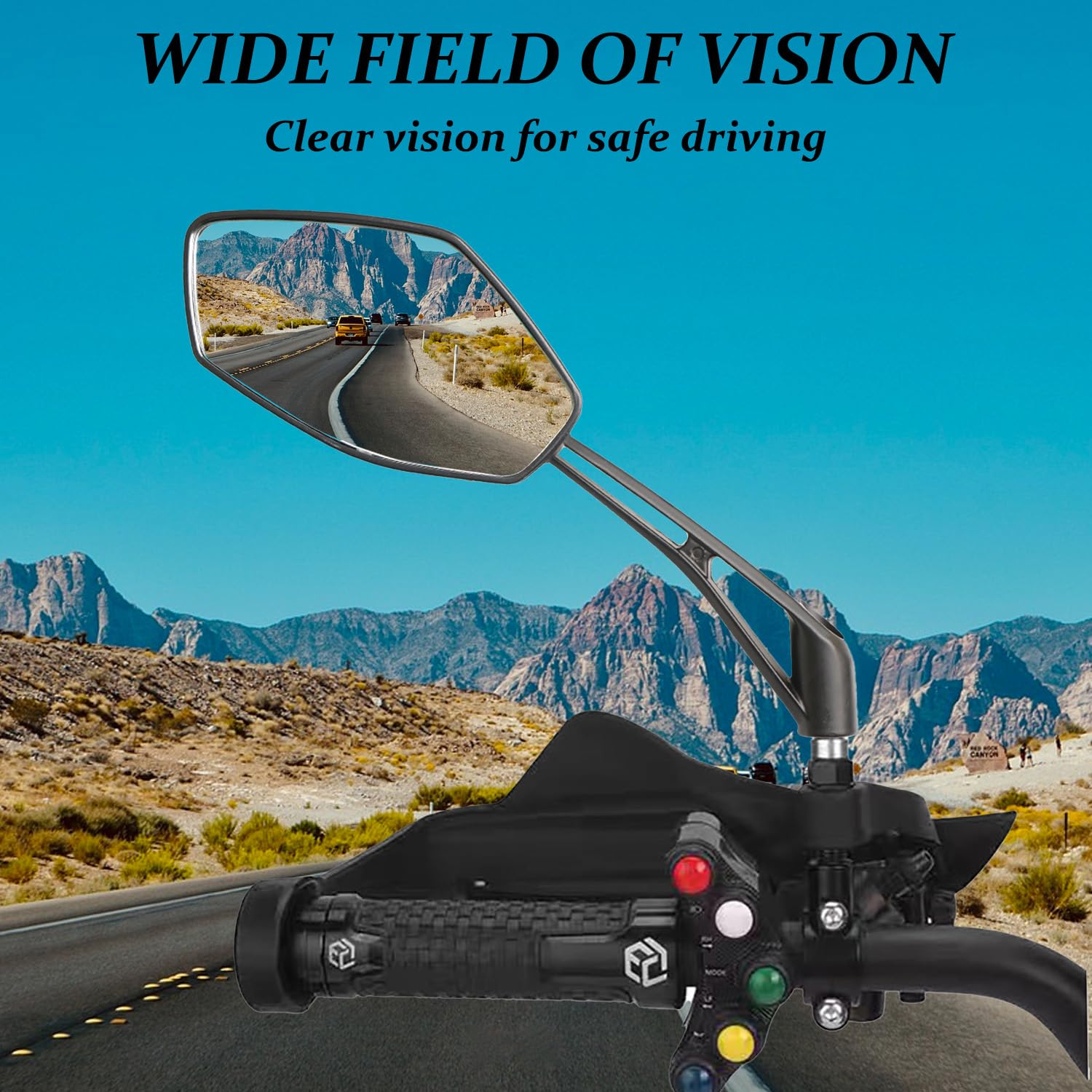 Lusterka motocyklowe uniwersalne M8 i M10 motocyklowe lusterka skrzydłowe z certyfikatem E13, regulowane 360°, do skuterów MT07/09, lusterka motorowerowe