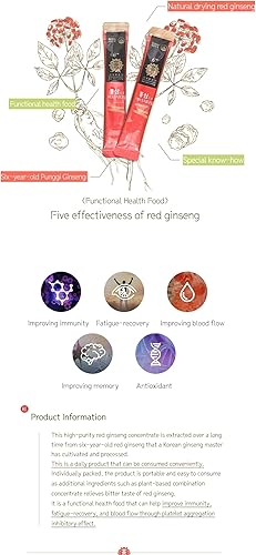 Miniatura 4 de Extracto de ginseng rojo de 6 años de Kim coreano Tiempo energético (0.3 fl oz x 30)