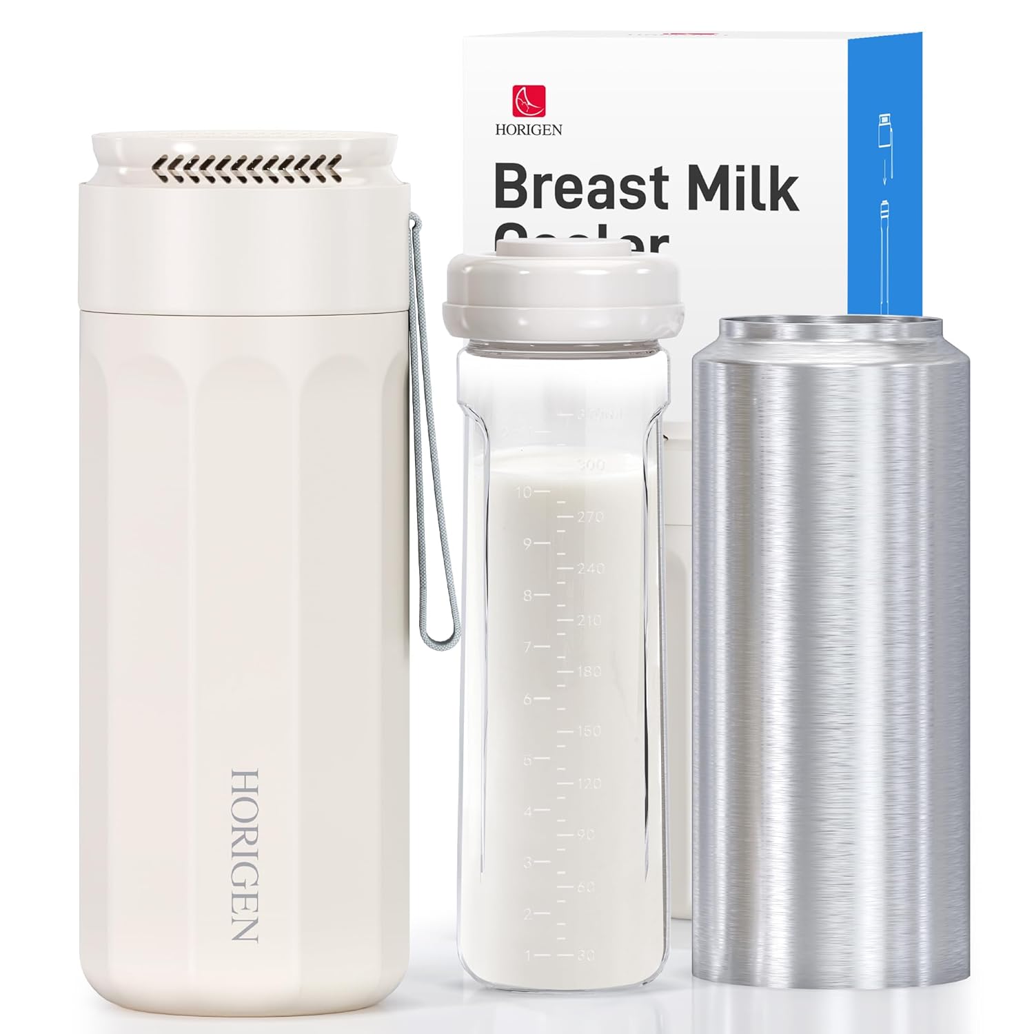 Breastmilk Cooler Bottle for Travel: Portable Breast Milk Storage Container Keeps Milk Cold Fresh | 360°All-Around Cooling - 24 Hours on the Go for Outdoor Breastfeeding with Bottles 11oz