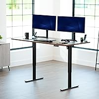 Vista 2 de VIVO DESK-KIT-1B7N-36 - Escritorio eléctrico de pie rústico de 71 x 36 pulgadas, ajuste de altura de memoria, serie 1B, marco negro con parte