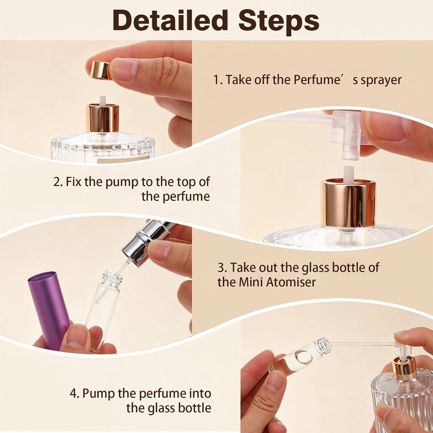 24 Pcs Refillable Perfume Bottles 5 ml Mini Atomizer Sprayer for Travel, Portable Glass Perfume Containers with Pump, Bulk Set for Outgoing (6 Colors, 8.5 x 1.9 cm)