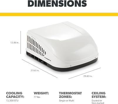 Dometic B57915.XX1C0 Brisk II Polar White Air Conditioner (13,500 BTU 410A)